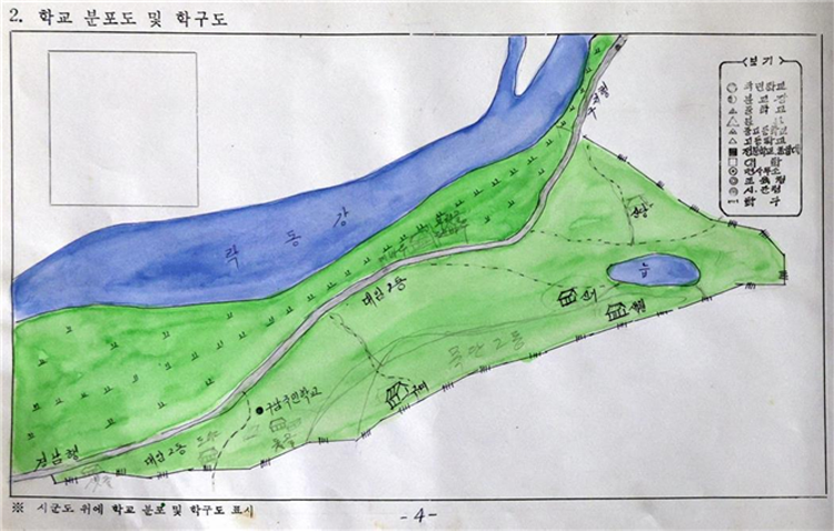학교 분포도 및 학구도 이미지