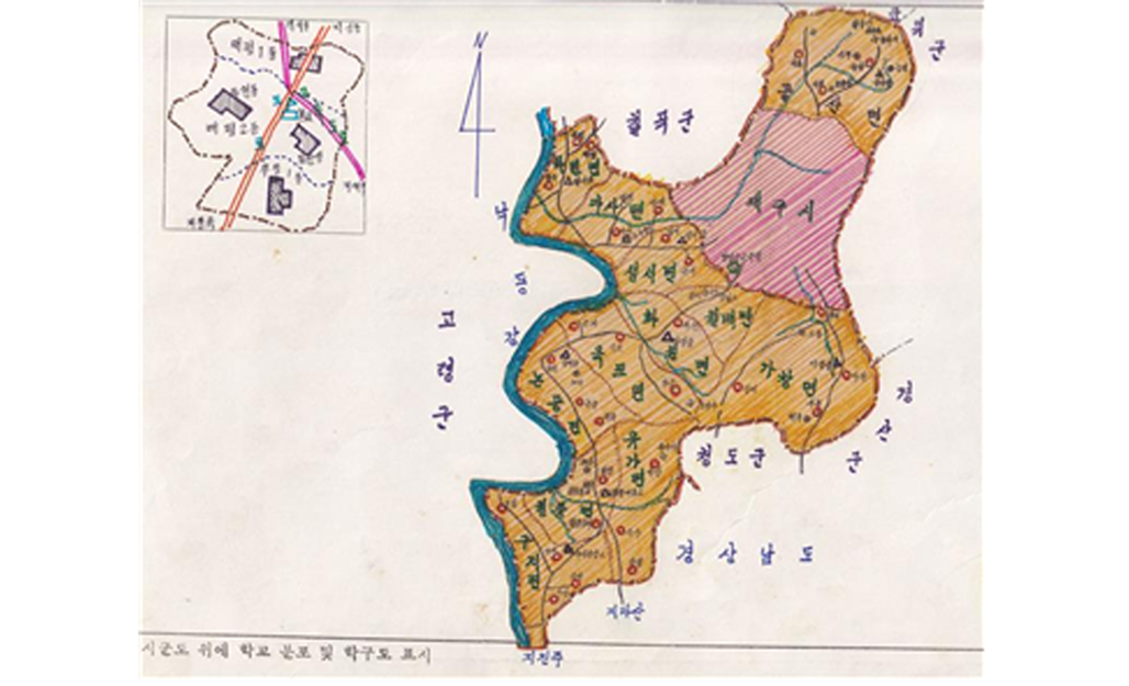 학교 분포도 및 학구도 이미지