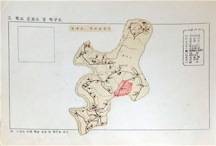 학교 분포도 및 학구도 이미지