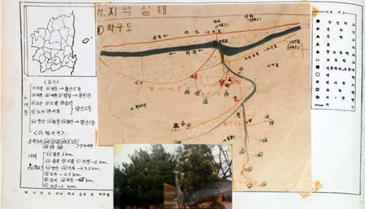 학교 분포도 및 학구도 이미지