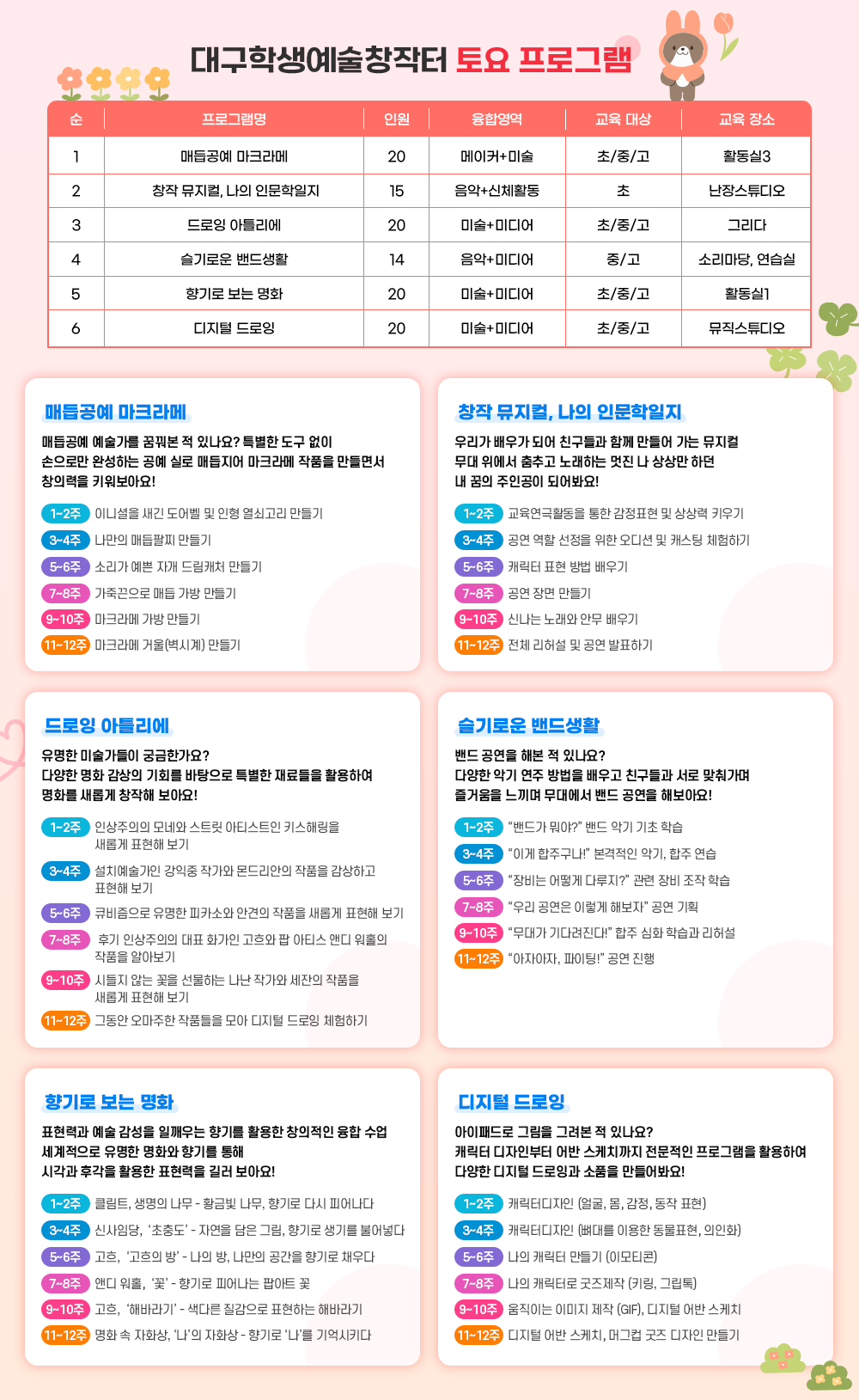 주말프로그램 | 토요프로그램 정보 이미지 입니다.